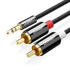 Ugreen AV116 3,5mm Jack do 2RCA (Cinch) 5m czarny