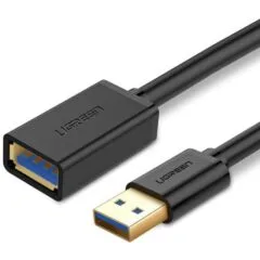 Ugreen US129 USB 3.0, USB-A męski do USB-A żeński przedłużający 2m czarny