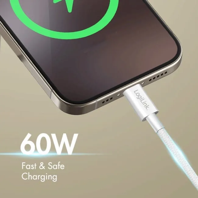 LogiLink USB-A - USB-C 0.5m w nylonowym oplocie różowy — image 4