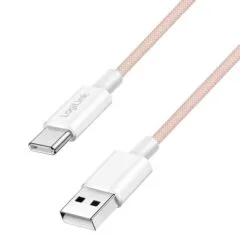 LogiLink USB-A - USB-C 1.5m w nylonowym oplocie różowy