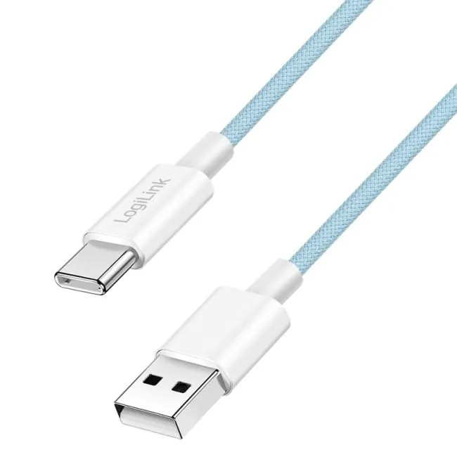 LogiLink USB-A - USB-C 1.5m w nylonowym oplocie niebieski — image 1