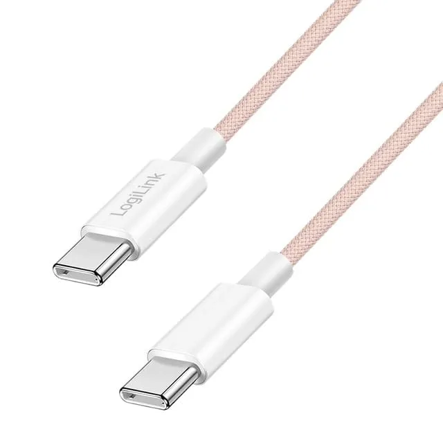 LogiLink USB-C 0.5m w nylonowym oplocie różowy — image 2