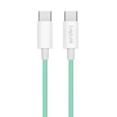 LogiLink USB-C 1.0m w nylonowym oplocie zielony