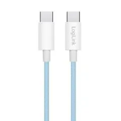 LogiLink USB-C 1.0m w nylonowym oplocie niebieski