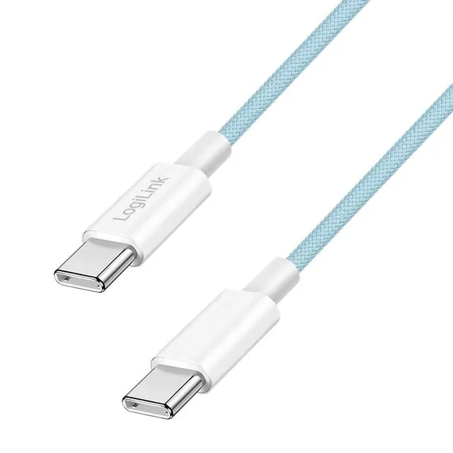 LogiLink USB-C 1.0m w nylonowym oplocie niebieski — image 2