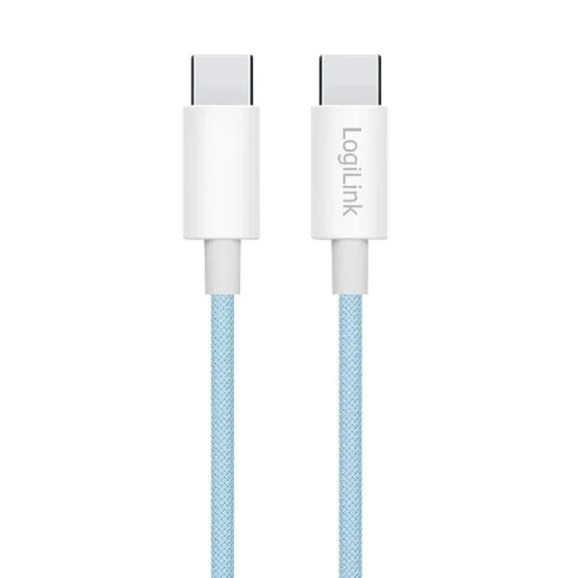 LogiLink USB-C 1.5m w nylonowym oplocie niebieski — image 1