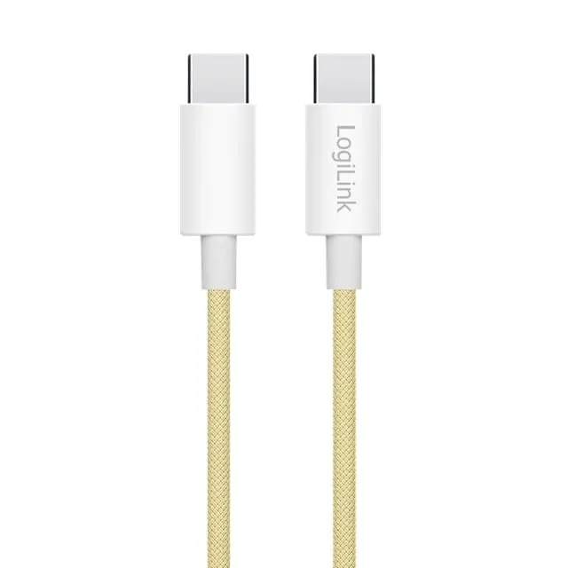 LogiLink USB-C 1.0m w nylonowym oplocie żółty — image 1