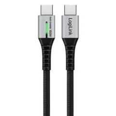 LogiLink USB-C 480 Mb/s, 100W 1.0m w oplocie czarny