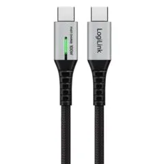 LogiLink USB-C 20 Gb/s, 100W 0.3m w oplocie czarny