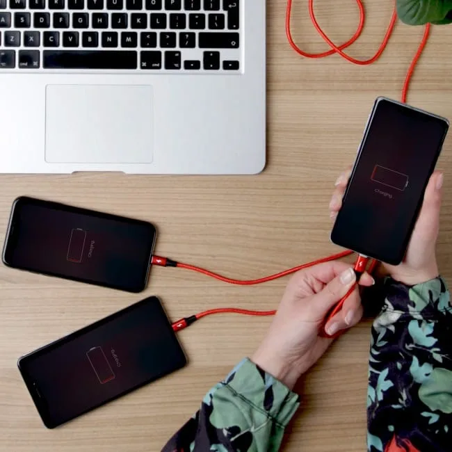 Unitek micro USB/Lightning/USB-C 1.2m czerwony — image 4