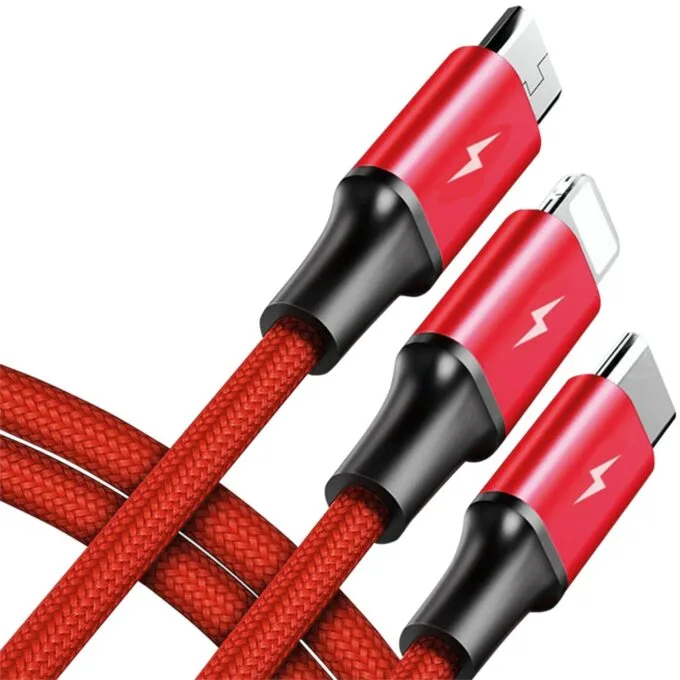 Unitek micro USB/Lightning/USB-C 1.2m czerwony — image 5
