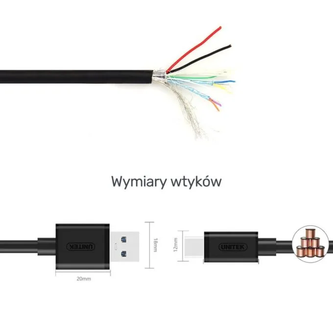 Unitek USB-A - USB-C 1.5m czarny — image 6