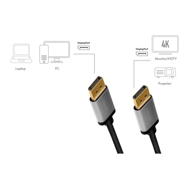 LogiLink DisplayPort 1.2 M/M 1.0m czarno-szary — image 3