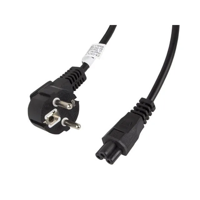 Lanberg kabel zasilający CEE 7/7 - C5 3m VDE czarny koniczynka — image 1