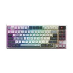 Klawiatura gamingowa MSI Forge GK600 TKL Wireless SKY US bezprzewodowa mechaniczna podświetlana biało-szara