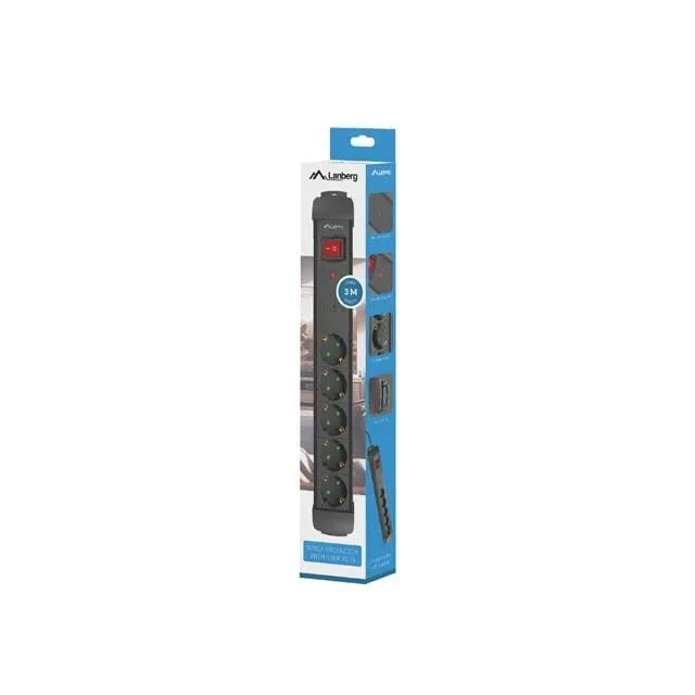 Lanberg listwa zasilająca SP1 3m 5x Schuko czarna — image 2