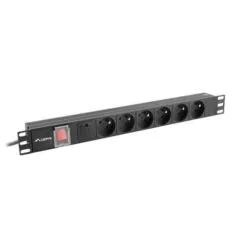 Lanberg listwa zasilająca rack PDU 19" 1U 16A 6x PL 2m czarna