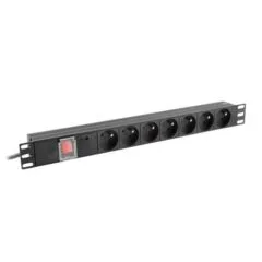 Lanberg listwa zasilająca rack PDU 19" 1U 10A 7x PL 2m czarna C14