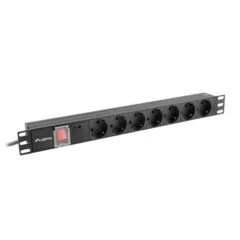 Lanberg listwa zasilająca rack PDU 19" 1U 16A 7x Schuko 2m czarna