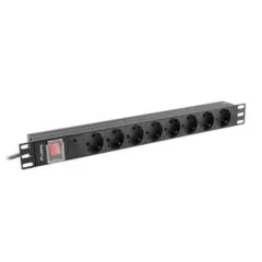 Lanberg listwa zasilająca rack PDU 19" 1U 16A 8x Schuko 2m czarna