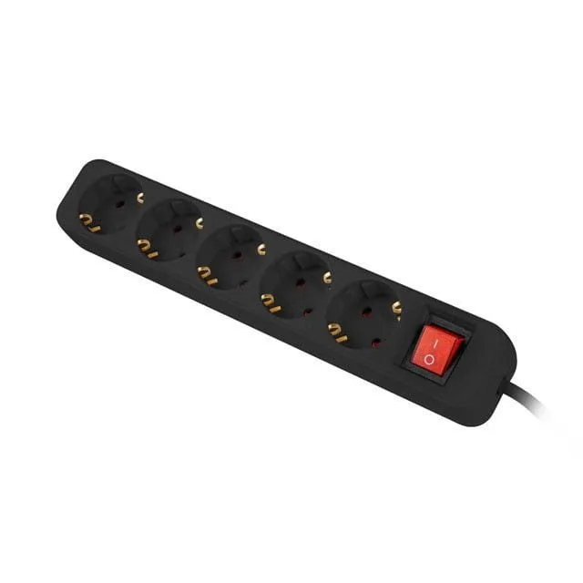 Lanberg 5 gniazd Schuko 3.0m | czarny — image 2