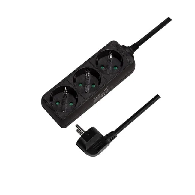 LogiLink 3 gniazda 1.4m czarna — image 1