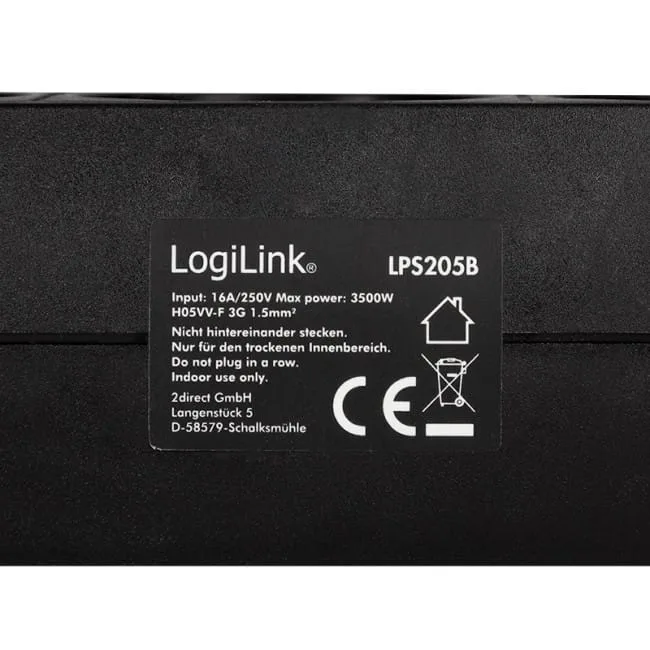 LogiLink 3 gniazda 1.4m czarna — image 3