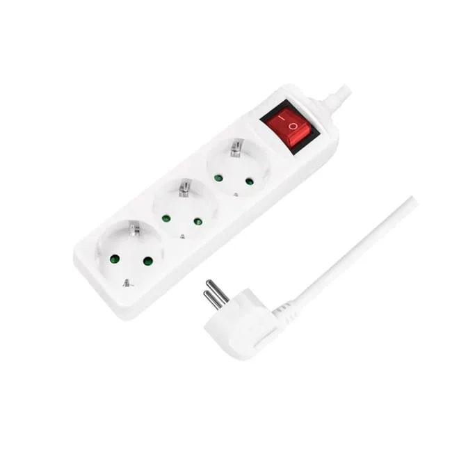 LogiLink 3 gniazda 1.4m biała | wyłącznik — image 1
