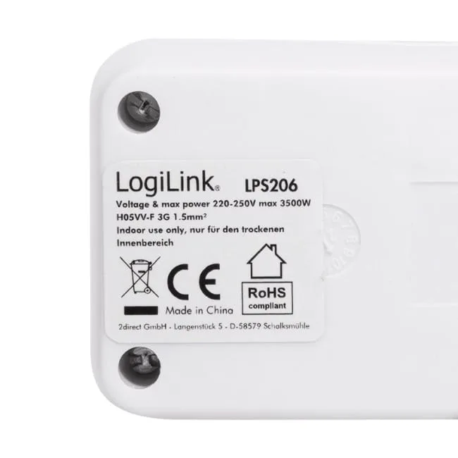 LogiLink 3 gniazda 1.4m biała | wyłącznik — image 4