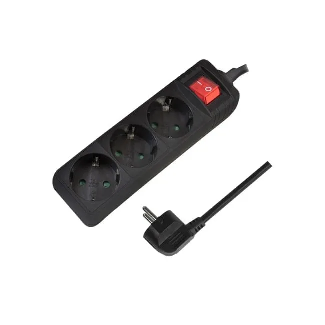 LogiLink 3 gniazda 1.4m czarna | wyłącznik — image 1