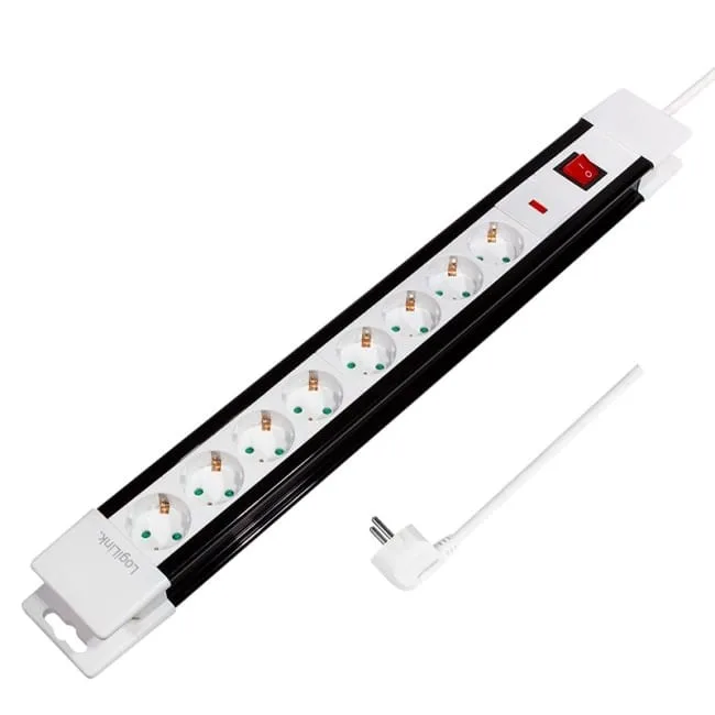 LogiLink 8 gniazd 3.0m czarno-biała — image 1