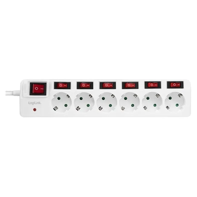 LogiLink 6 gniazd 1.5m biała — image 2