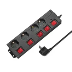 LogiLink 4 gniazda 1.5m czarna | wyłącznik