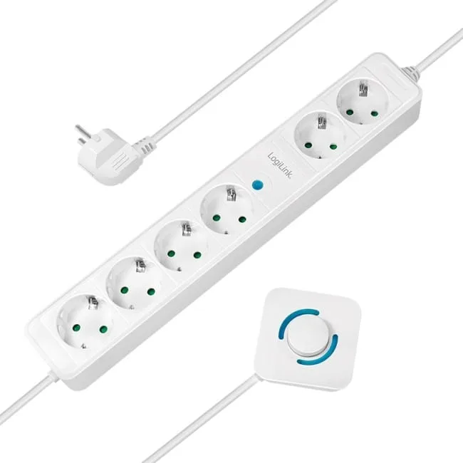 LogiLink 6 gniazd 1.5m biała LPS271 — image 1
