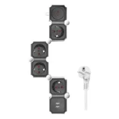 LogiLink 4 gniazda 1.5m czarno-biała
