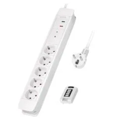 LogiLink 5 gniazd 1.5m biała | pilot