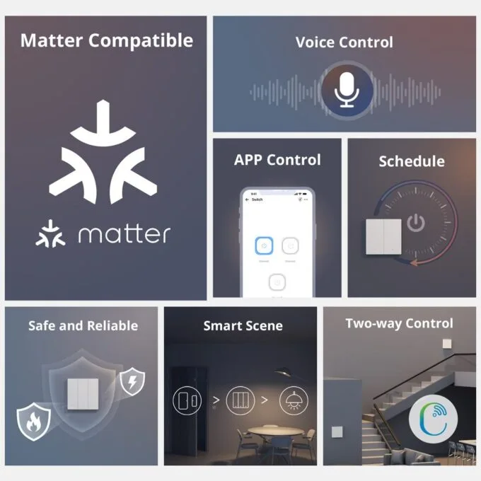 Sonoff M5 Matter WiFi Smart Wall Mechanical Switch 3-Button Grey — image 3