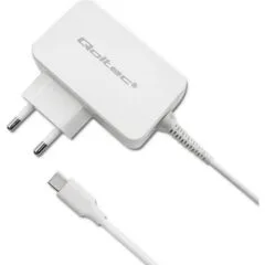 Qoltec 65W | 5-20.3V | 2-3.25A | USB typ C | PD | Laptop | Smartfon | Biały
