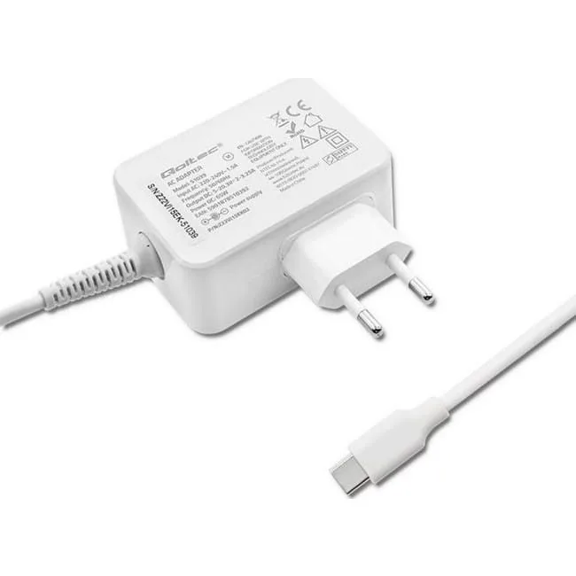 Qoltec 65W | 5-20.3V | 2-3.25A | USB typ C | PD | Laptop | Smartfon | Biały — image 4