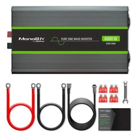 Qoltec Monolith | 3000W | 6000W | 24V na 230V | Czysty Sinus | LCD — image 10