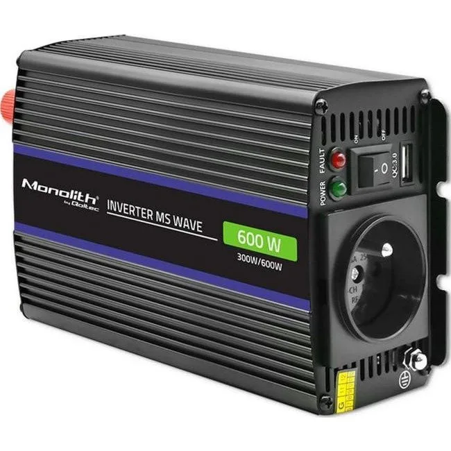 Qoltec Monolith 600 MS Wave | 12V na 230V | 300/600W | USB — image 1