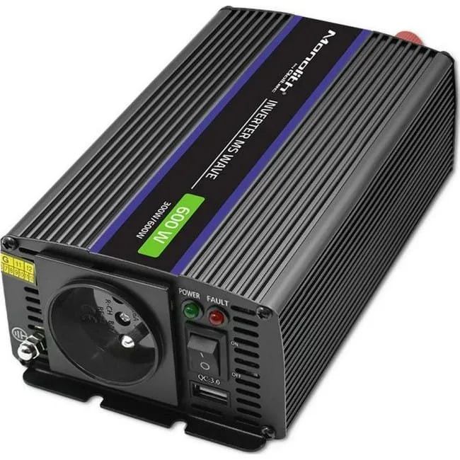 Qoltec Monolith 600 MS Wave | 12V na 230V | 300/600W | USB — image 3