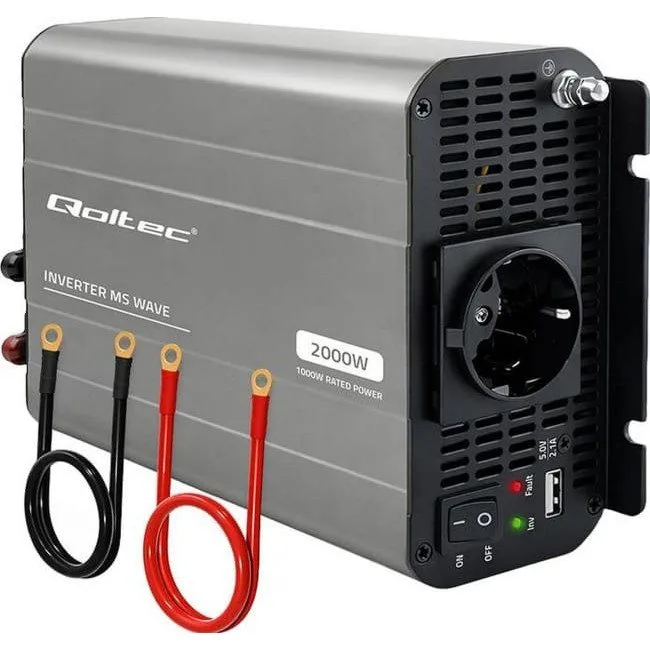 Qoltec MS Wave | 12V na 230V | 1000/2000W | USB — image 1