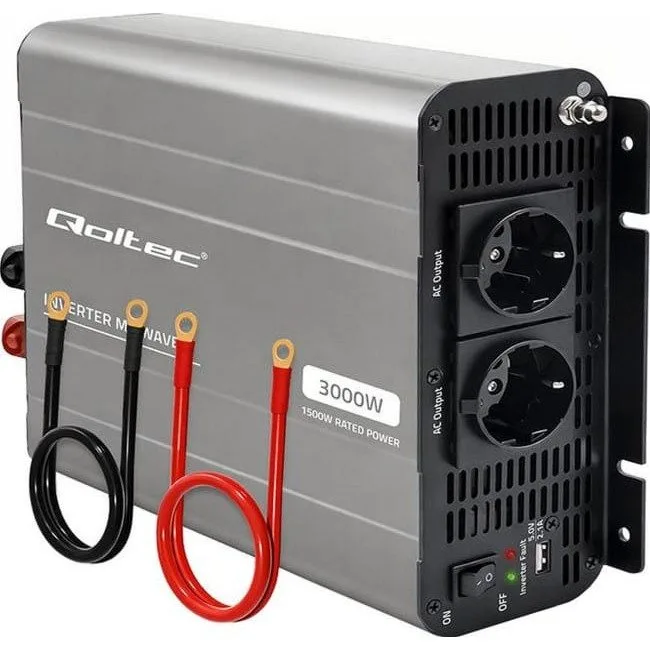 Qoltec MS Wave | 12V na 230V | 1500/3000W | USB — image 1