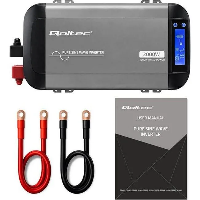 Qoltec Pure Sine Wave | 12V na 230V | 1000/2000W — image 4
