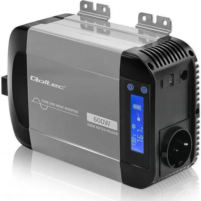Qoltec Pure Sine Wave | 12V na 230V | 300/600W — image 3