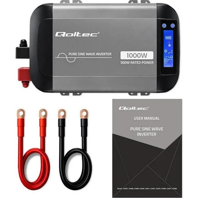 Qoltec Pure Sine Wave | 12V na 230V | 500/1000W — image 5