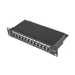 Lanberg Patch Panel 12 port 1U 10" kat.5E FTP ekranowany czarny
