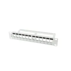 Lanberg Patch Panel pusty 12 port 1U 10" z organizerem do modułów Keystone szary