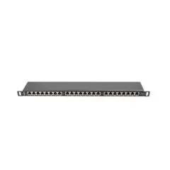Lanberg Patch Panel 24 port 0.5U 19" kat.6 FTP ekranowany czarny